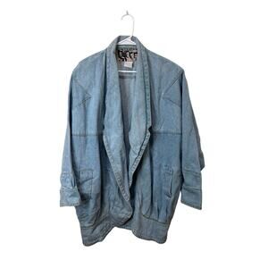Vintage Gazoz Denim Jacket Collared Blazer Western Oversized Sz M USA